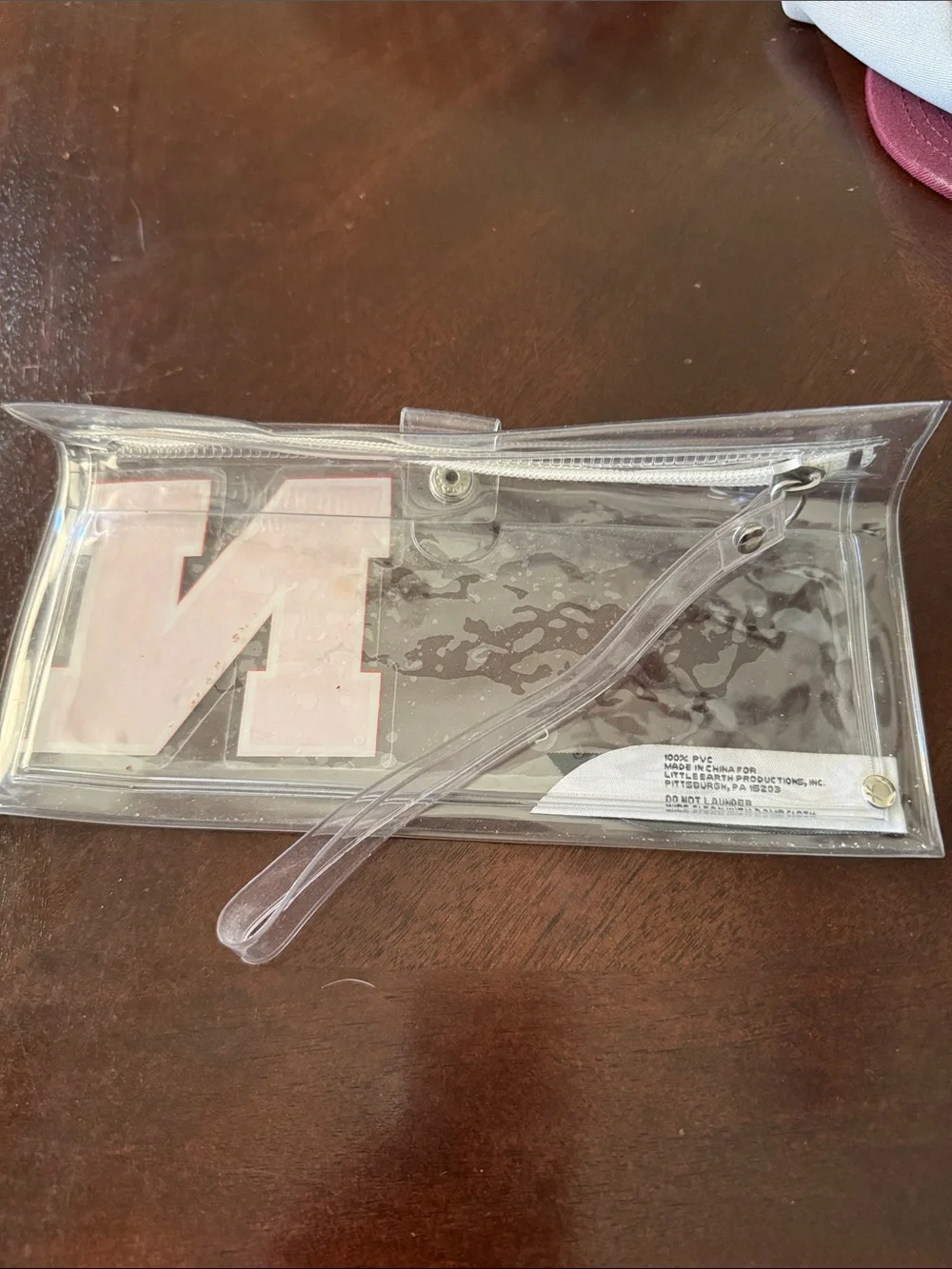 Clear Wristlet Phone Pouch with Red Nebraska Logo
